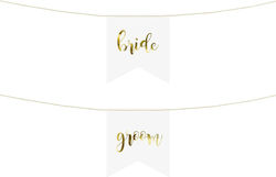 Chair Signs Bride & Groom Λευκές Χρυσό Chair Signs Bride & Groom Λευκές Χρυσό