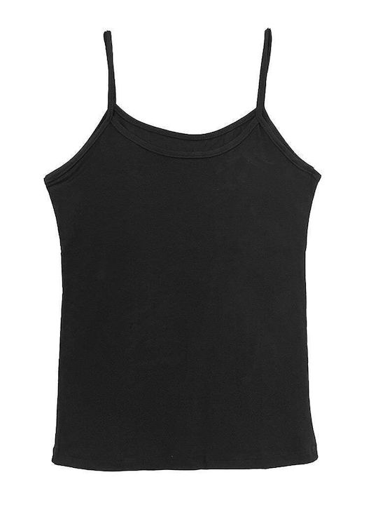 Women's T-Shirt with Spaghetti Strap Black
