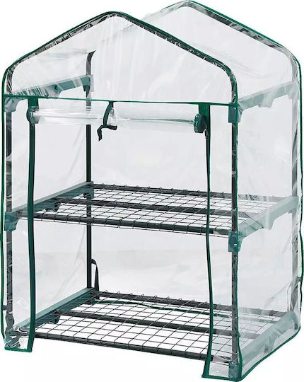 Neo Tools Seră Casa cu Cadru Metalic și Rafturi 69x49x95cm