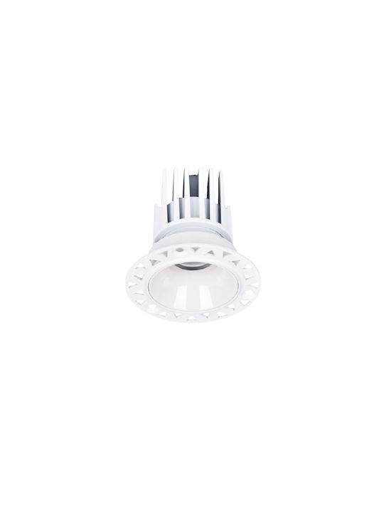 Inlight Metallic Recessed Spot with Integrated LED and Natural White Light White 1pcs