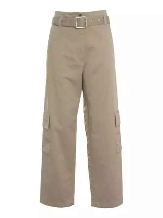 Vento Women's Fabric Trousers Marrone Legno D’olmo