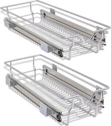 Bakaji Σετ 2 Κασετίνα Συρτάρι Τηλεσκοπικό Κουζίνα 30εκ Καλάθι Εξαγώγιμο Εξοικονόμησης Χώρου 02835534