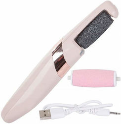 Siks Pilă Electrică pentru Călcâie și Curățarea Unghiilor cu Lumină LED Rezistentă la Apă Încărcare USB Cap Rotativ 360 de Grade 2 Role Abrazive și Fine Roz