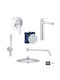Grohe Set Mischer, Handbrause & Duschkopf für Wandmontage für für Waschbecken Silber