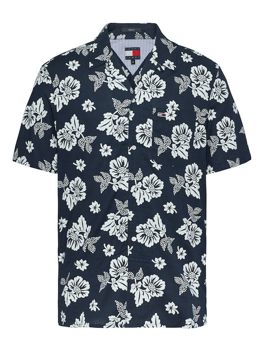 Tommy Hilfiger Short-sleeved Cotton Shirt Blue