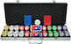 Set de 500 jetoane de poker numerotate As 14g cu husă din aluminiu