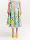 Satin High-waisted Skirt Floral Multicolored