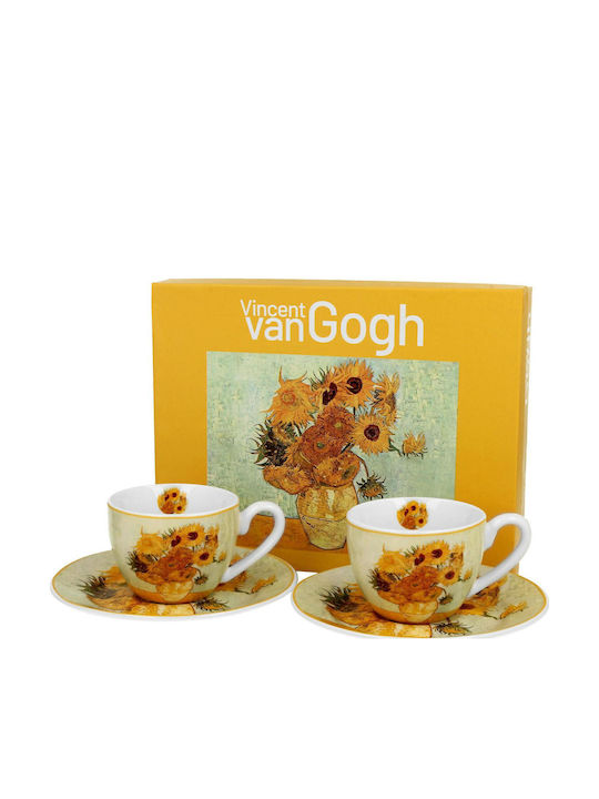 Set of Cups Coffee Porcelain White 110ml 2pcs