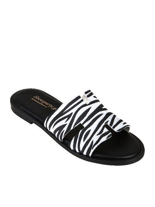 Elenross Flache Sandalen für Damen Zebra