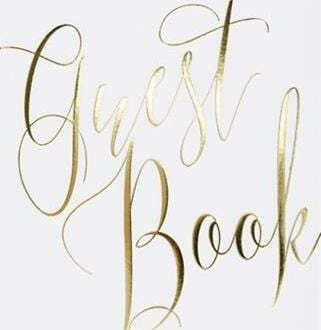 Party Deco Guest Book White Gold Lettering 20x24.5 Cm 22 Universal Pages