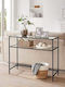 Glass Console Table Black L100xW35xH80cm