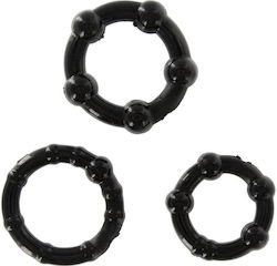 Inele Triple pentru Erecție Stay Hard Negre