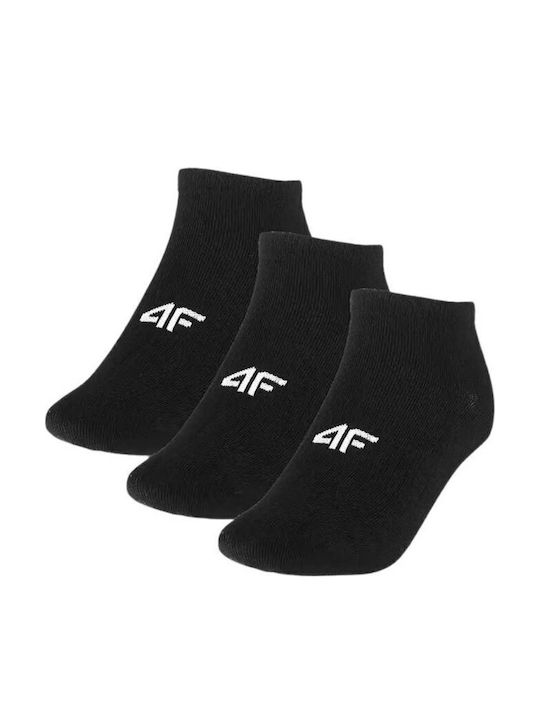4F Athletic Socks Black 3 Pairs