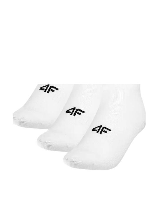 4F Athletic Socks White 3 Pairs