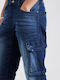 Ανδρική Βερμούδα Cargo Medium Blue Denim