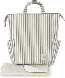 Walking Mum Walking Mum Wickeltasche Rucksack Botton Stripes Grau 36x26x12cm