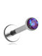 Titanium Bar Earring Silver / Purple