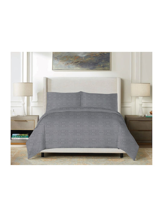 Matex Duvet Cover Set Cotton Single with Pillowcase 160x200 Gray