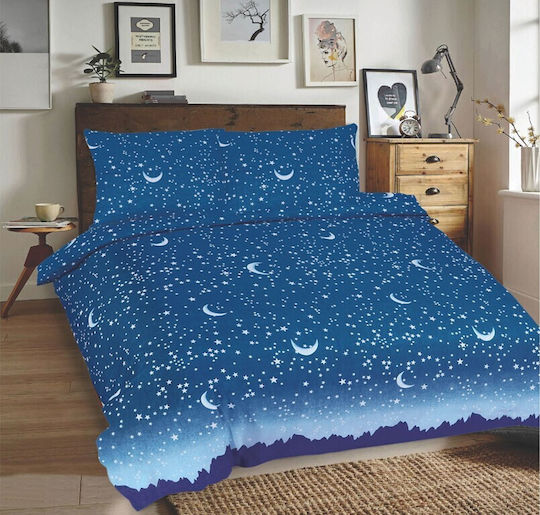Matex Duvet Cover Set Cotton Queen with 2 Pillowcases 220x200 Blue