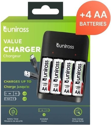 Uniross Зарядно Устройство Usb Ucu010a За AA ААА + 4 ААА Батерии