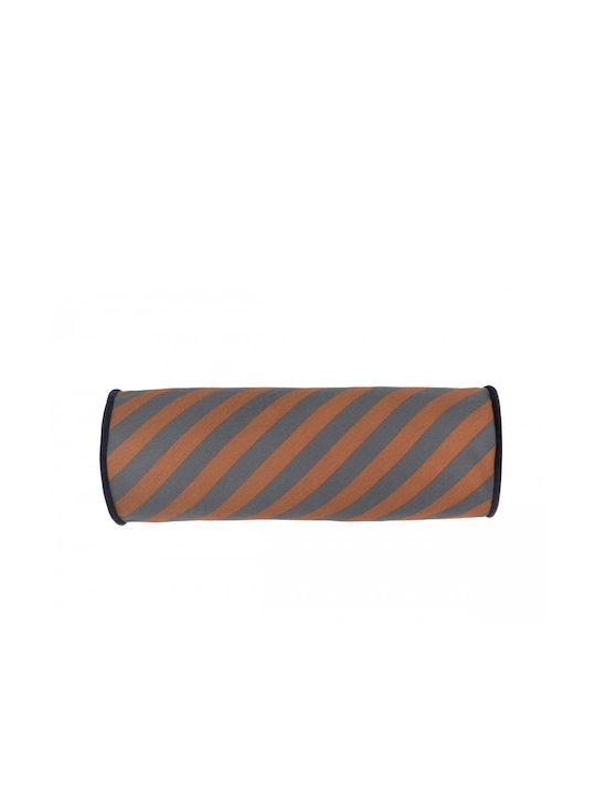 Majestic Μαξιλάρι Κυλινδρικό Blue Brown Stripes 50x18 Εκ