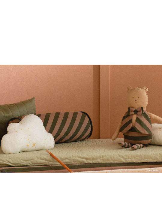 Nobodinoz Kids Decorative Pillow Majestic Green Taupe Stripes 50x18cm