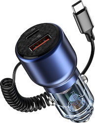 Recci Φορτιστής Αυτοκινήτου με Θύρες 1xUSB-A 1xType-C και Καλώδιο Type-C Recci Φορτιστής Αυτοκινήτου με Θύρες 1xUSB-A 1xType-C και Καλώδιο Type-C
