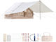 Vevor Glamping Camping Tent Inflatable Beige 4 Seasons For 5 People 300x200x200cm