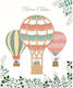 Greeting Card Happy Birthday Hot Air Balloons Rhinestones 14x17 Fun Creations Hollywood