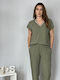 Damen Bluse Khaki