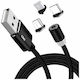 Siks 3in1 Magnetic Charging Cable Lightning Micro-usb Type-c Black