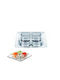 Galifas Crystall Dessert Divided Serving Plate with 4 Slots Transparent 30x30cm 5pcs