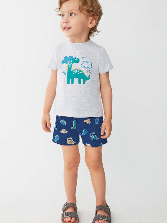 Street Monkey Set Pentru Copii Cu Pantaloni Scurți Albastru 2 Bucăți
