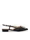 Γυναικείες Μπαλαρίνες Slingback με Λουράκι σε Μαύρο Χρώμα