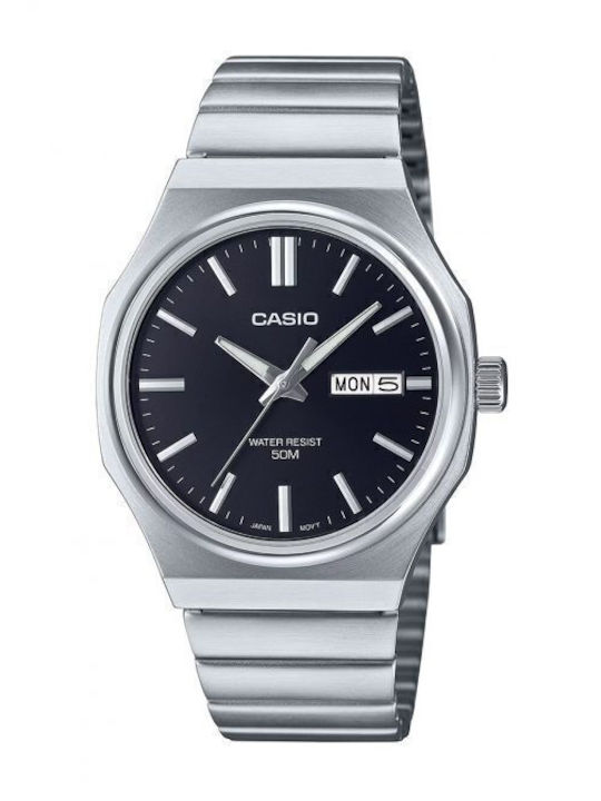 Casio Ανδρικό Ρολόι Μπαταρίας με Ασημί Μεταλλικ...