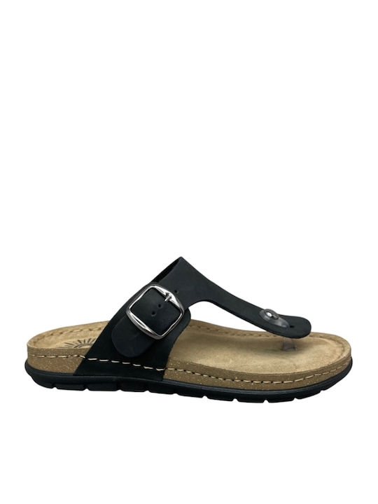 Sienna Women's Flat Sandals Anatomic in Black Color