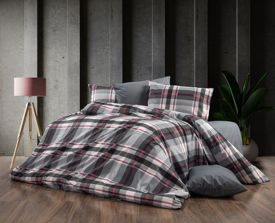 Dimcol Υπέρδιπλη 220x240cm Grey-bordeaux