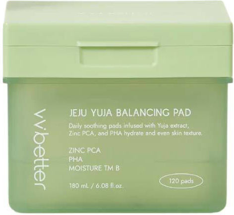VVbetter Jeju Yuja Gesichts-Tücher zur Tonisierung mit Centella Asiatica Panthenol und Hyaluronsäure 180ml