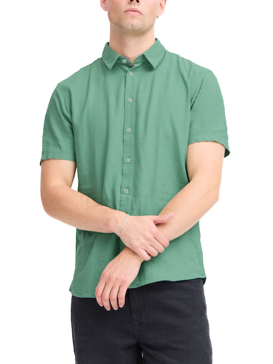 Blend Κοντομάνικο Λινό Πουκάμισο Malachite Green