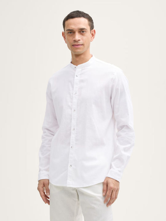 Tom Tailor Long-sleeved Linen Shirt White