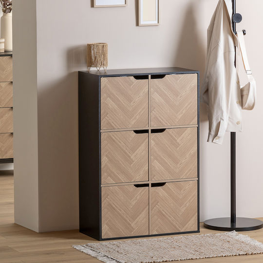 Fv Chevron Dulap pentru Sufragerie Negru 67.5x32x100.5cm
