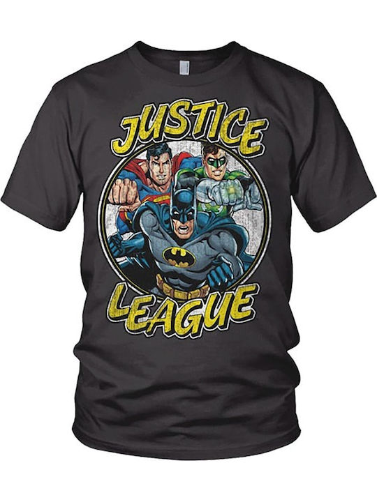 Justice League T-shirt Dark Grey Wb-1-jl007-h18-dgr