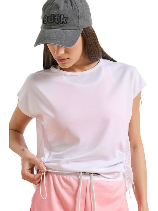 BodyTalk Women's Athletic T-shirt with Sheer White