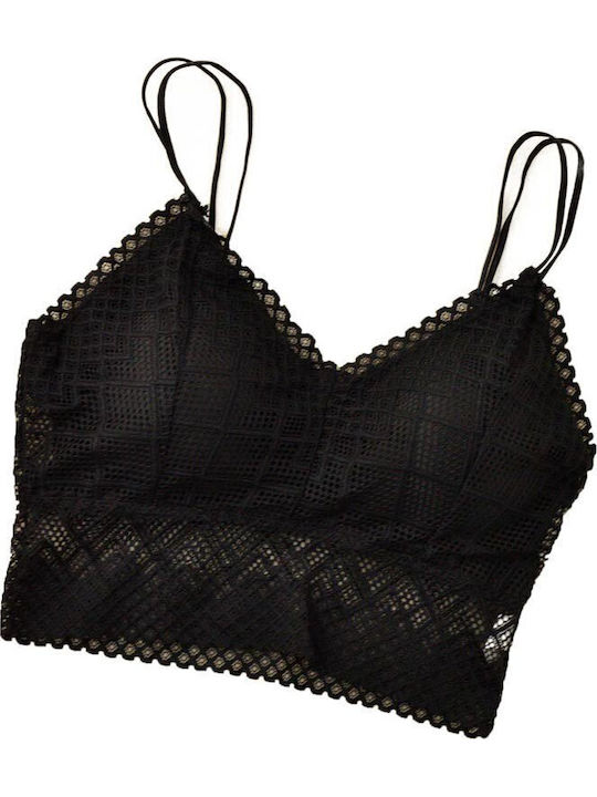 Γυναικείο Bralette Γεωμετρικά Σχέδια Μαύρο 8273