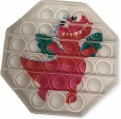 Siks Sensorisches Pop It Spielzeug Silikonblasen Stressabbau Achteckige Form Drachendesign Pink Grün