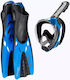 Cressi Baron + Tonga Black Blue Diving Set Size...