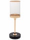 Iliadis Metal Gold Glass Candle Holder with Black Base Φ12x37cm 90130