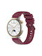 Huawei Watch Gt4 41mm Official Steps Style Silver Buckle Silicone Watch Band Wine Red