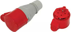 Преносим изолационен контакт 32A 400V 4P IP44 с резбови клеми 136