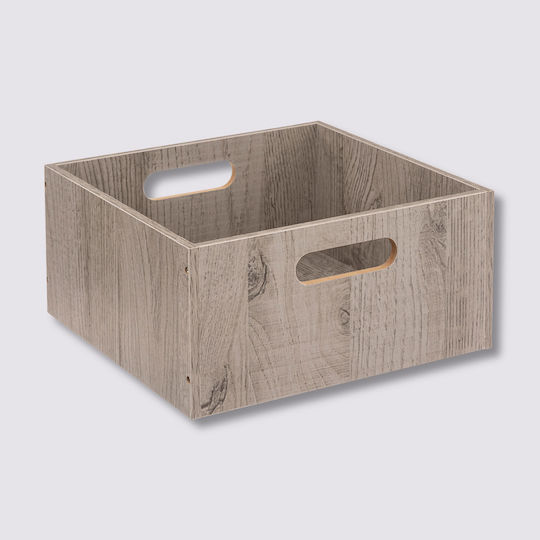 5Five Wooden Storage Box with Lid Gray 31x31x15cm 1pcs